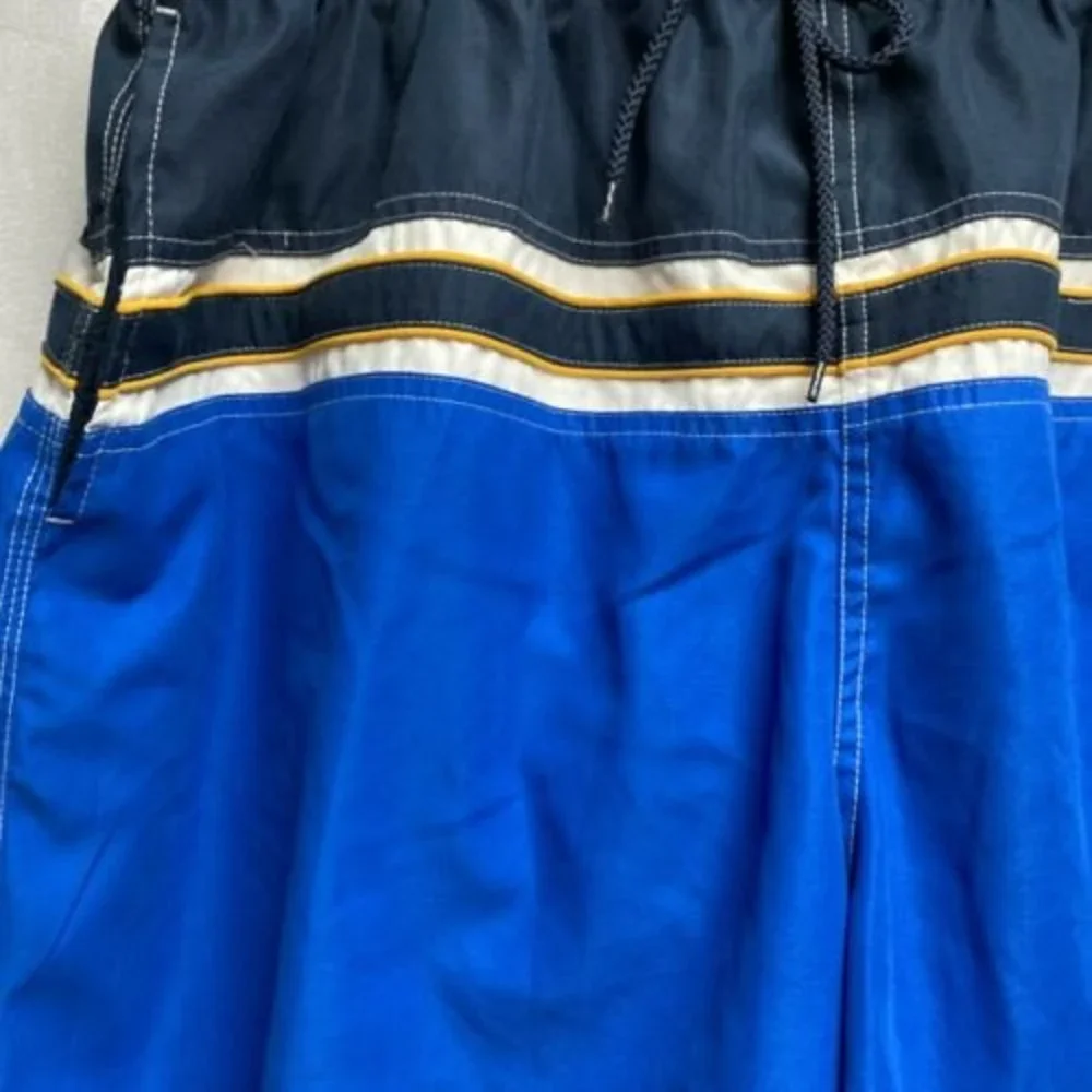 Islander XL mens swim trunks shorts suit blue white‎ & yellow